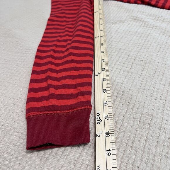 Marine Layer Pajama Women Small Red Striped One Piece Jumpsuit Henley Holiday - Picture 11 of 16